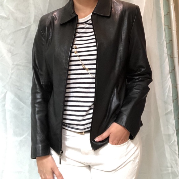 HP!! Black Leather Jacket slim fit - Picture 2 of 6